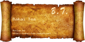Bakai Tea névjegykártya